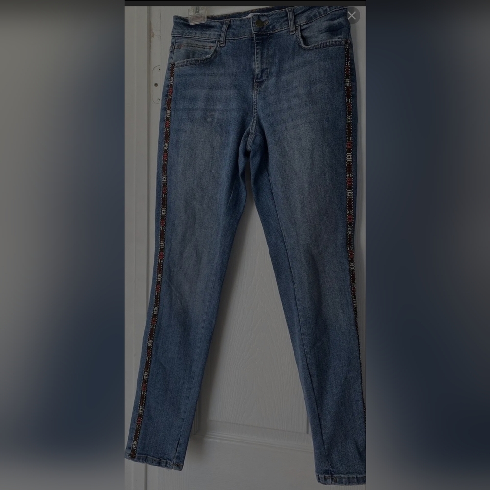 Zara Embroidered Jeans Size 12